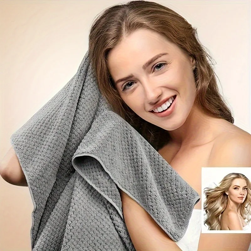 Ultra-Soft Quick-Dry Microfiber Hair Towel Wrap Elastic Band Lightweight Absorbent for All Hair Types Curly Straight view 3