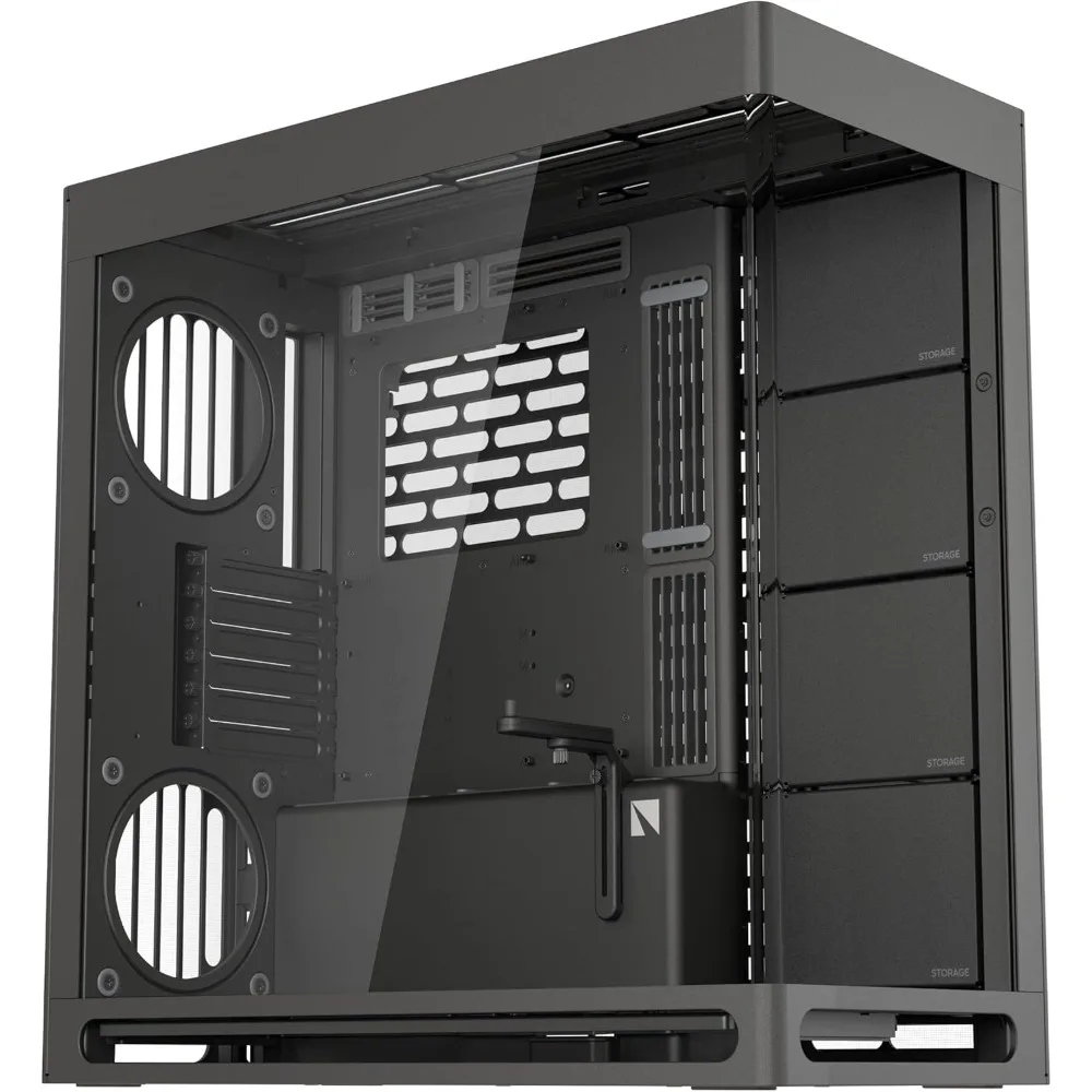 ATX Mid Tower PC Case, 11x 140mm Fans & 3X 420mm Radiator Support, SimpliCable Cable Management, Tempered Glass, PWM Fan Hub