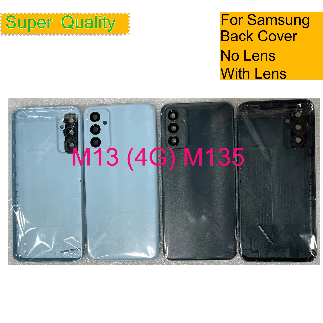 

Replacement For Samsung Galaxy M13 4G M135 SM-M135F Battery Cover Housing Back Cover Real Case Door Chassis Housing Body