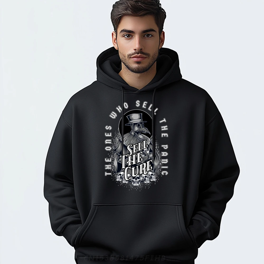 

Plague Doctor Sell The Panic Graphic Sweatshirts Tops Tops & Tees Long Sleeve Pullover Hoodie For Men