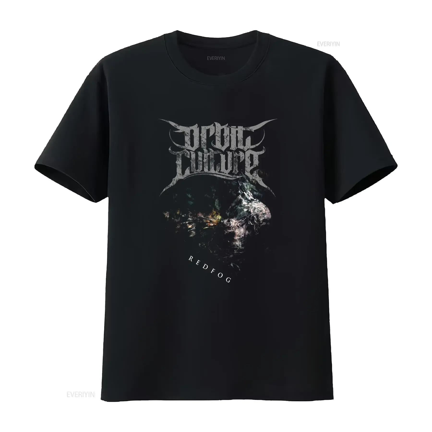 Neues DTG DTF T-Shirt ORBIT CULTURE Redfog Totenkopf-Design Rockband-Stil Vintage-Look Weiches Grafik-Design für Herren Dehnbar