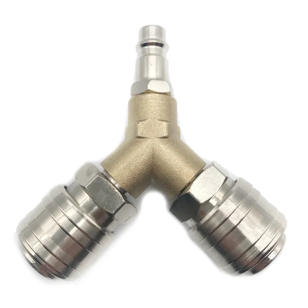 

1/4 Interface Connector 3 Way Air Splitter DIY Projects Not Easy To Leak Rust-proof Dual Output Erosion-resistant