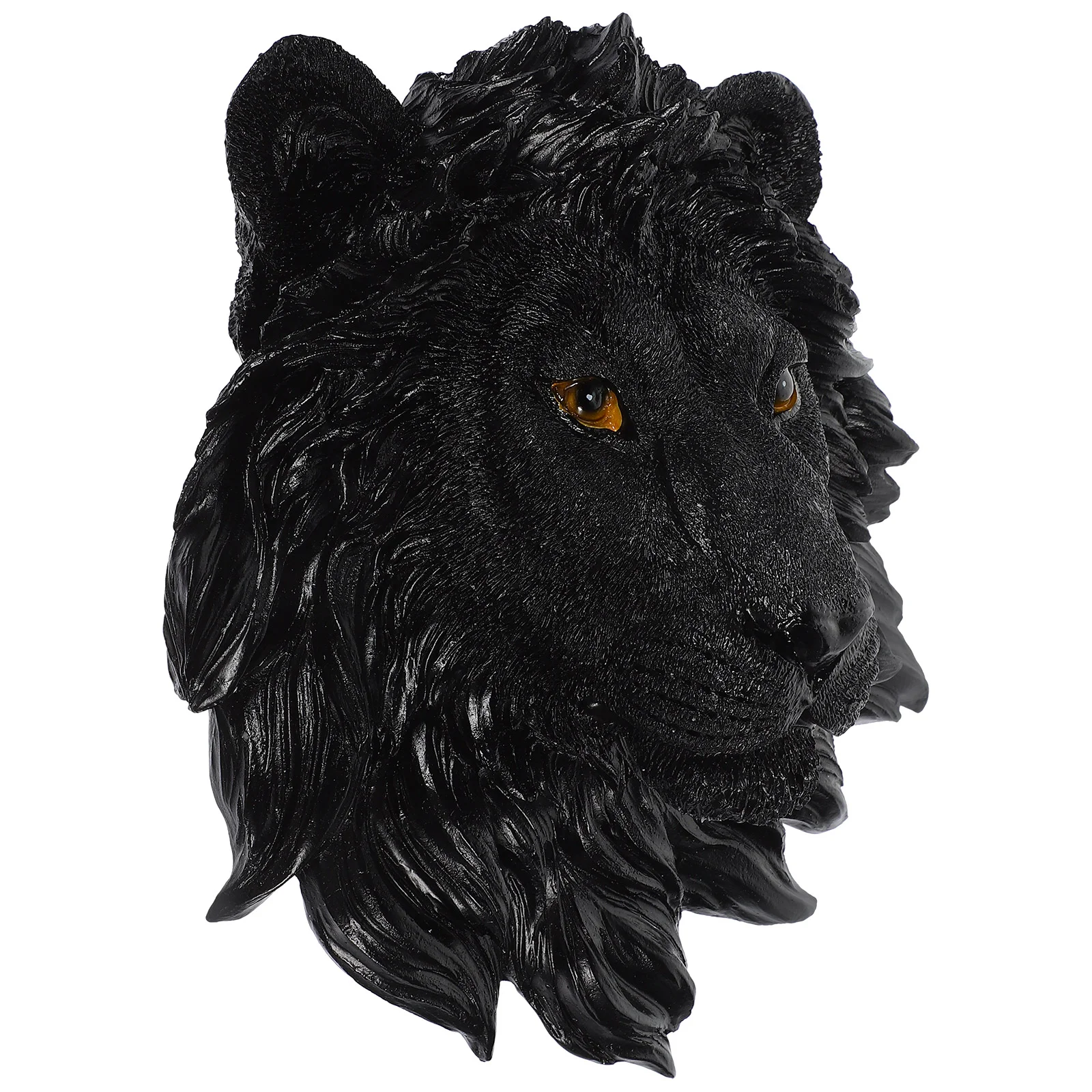 Manual Lion Head Decoration Office Turban Headband Desktop Bulldog Natural Resin Animal Sculpture Wall