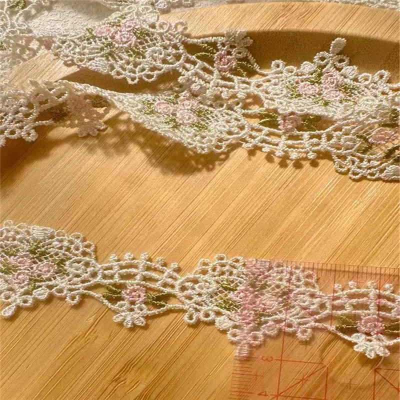 15Yards 3cm Width Shiny Pink Sliver Hollow Flower Venise Diy Venice Lace Clothing Accessories Of Various Garment,Bra.Skirt