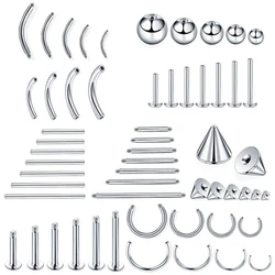 Steel Labret Lip Bar Piercing Kits Replacement Accessories14G 16G DIY Piercing Balls Lot Nipple Belly Nose Ring Eyebrow Pirsings