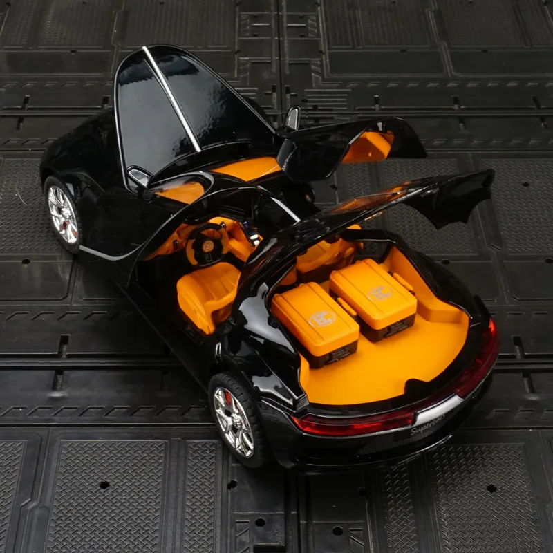 1:24 Bugatti Atlantic modelo de coche de aleación, puertas y capó de motor, el maletero se puede abrir para juguetes para niños