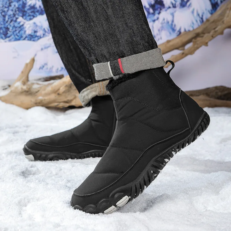 Large Size Waterproof Snow Boots Men Women Winter Velvet Thickened Cotton Shoes Northeast Coldproof Cotton Boots Soft Thick Warm