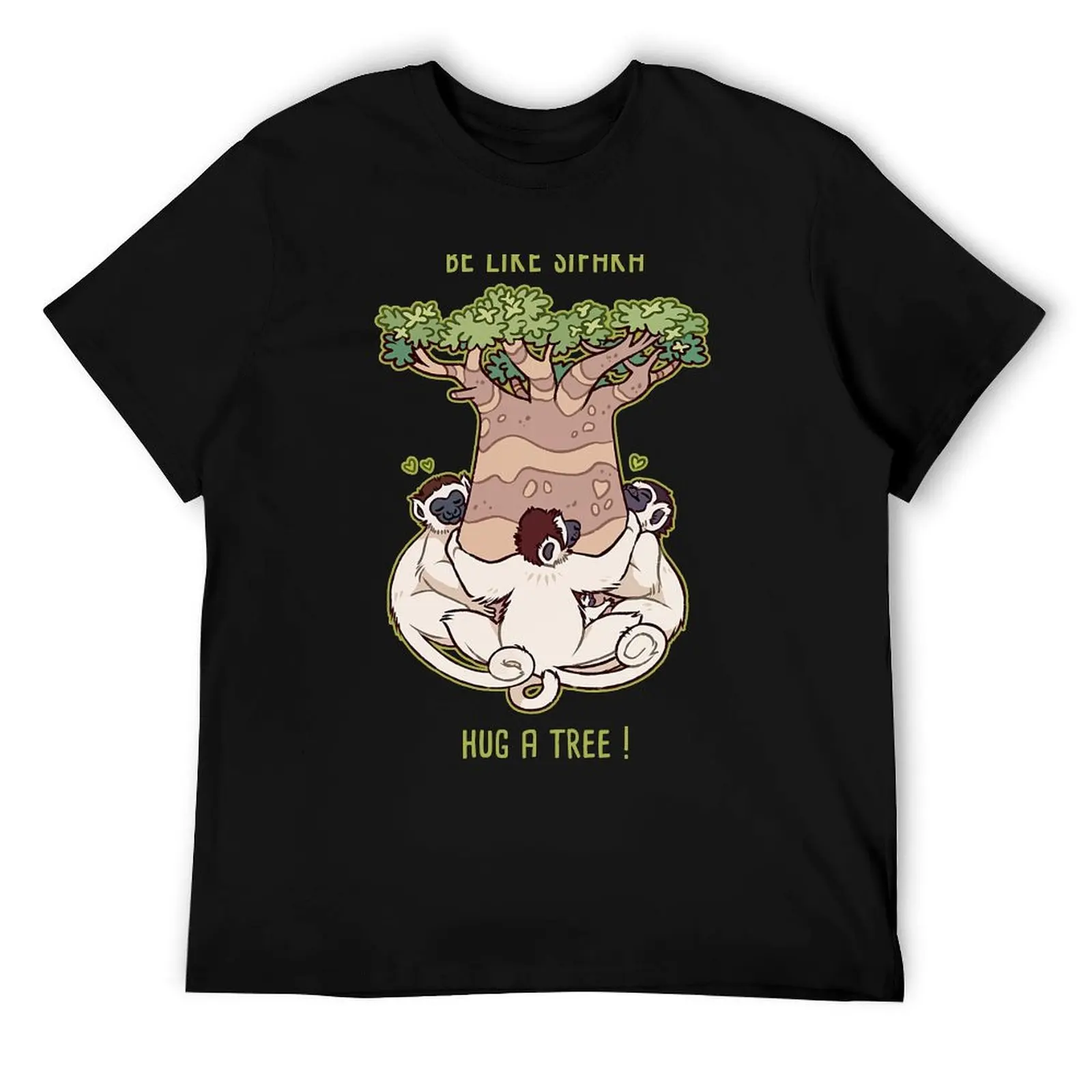 كن مثل سيفكا، عناق شجرة! تي شيرت قطني تي شيرت رجالي عالي الجودة تي شيرت قطني للرجال تي شيرت قطني