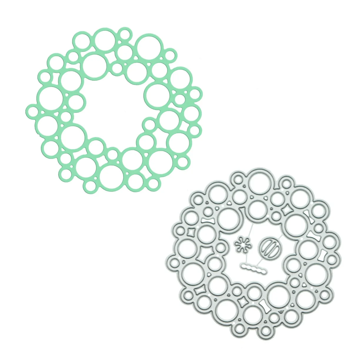 Bubble Wreath Pattern Metal Cutting Die For Scrapbooking Papercraft Decorating Clipart Handmade Card Cuts Punch Stencil