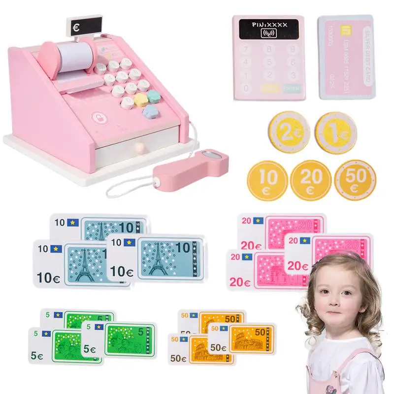 

Cash Register Toy Pretend Play Money Counting Toys Cash Register Play Money Strong Cashier Toy With Scanner And Credit Card For