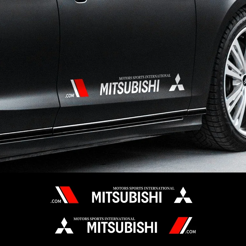 2 PCs Car Door Stickers Both Sides Car Waterproof Decals For Mitsubishi-Pajero SAX Outlander LANCER ECLIPSE Mirage L200 Colt