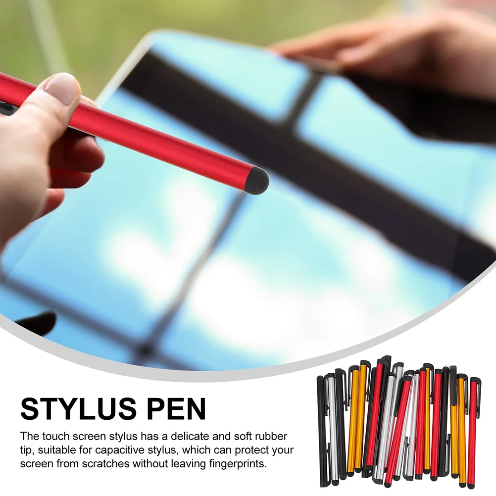 24 Pcs Touch Screen Stylus Pen Style Sensitivity Metal Electronic Universal Rubber Writing