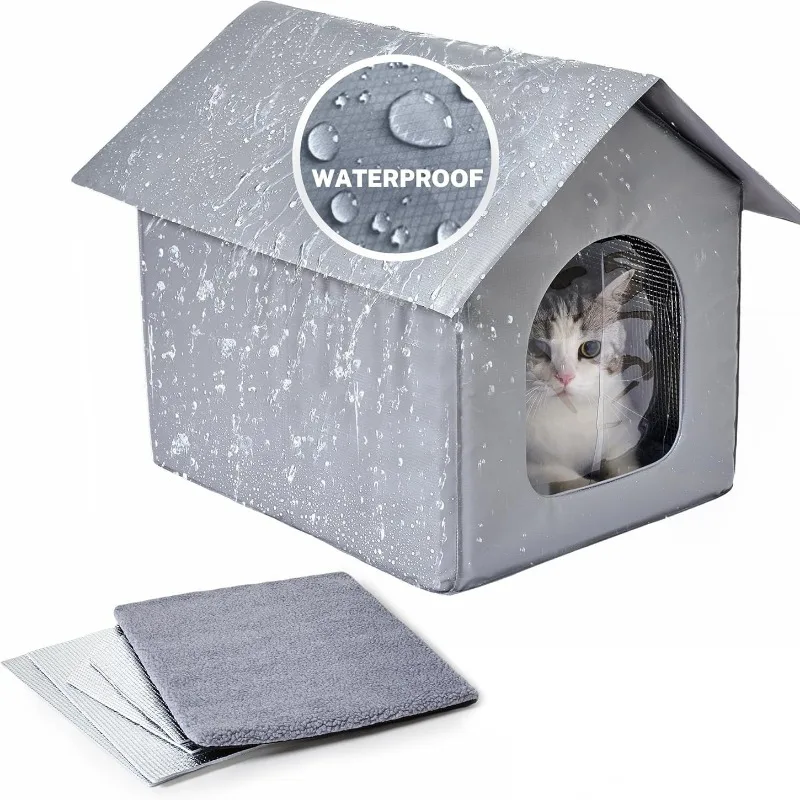 

Outdoor heating cat house wild refuge cat house rain and snow protection