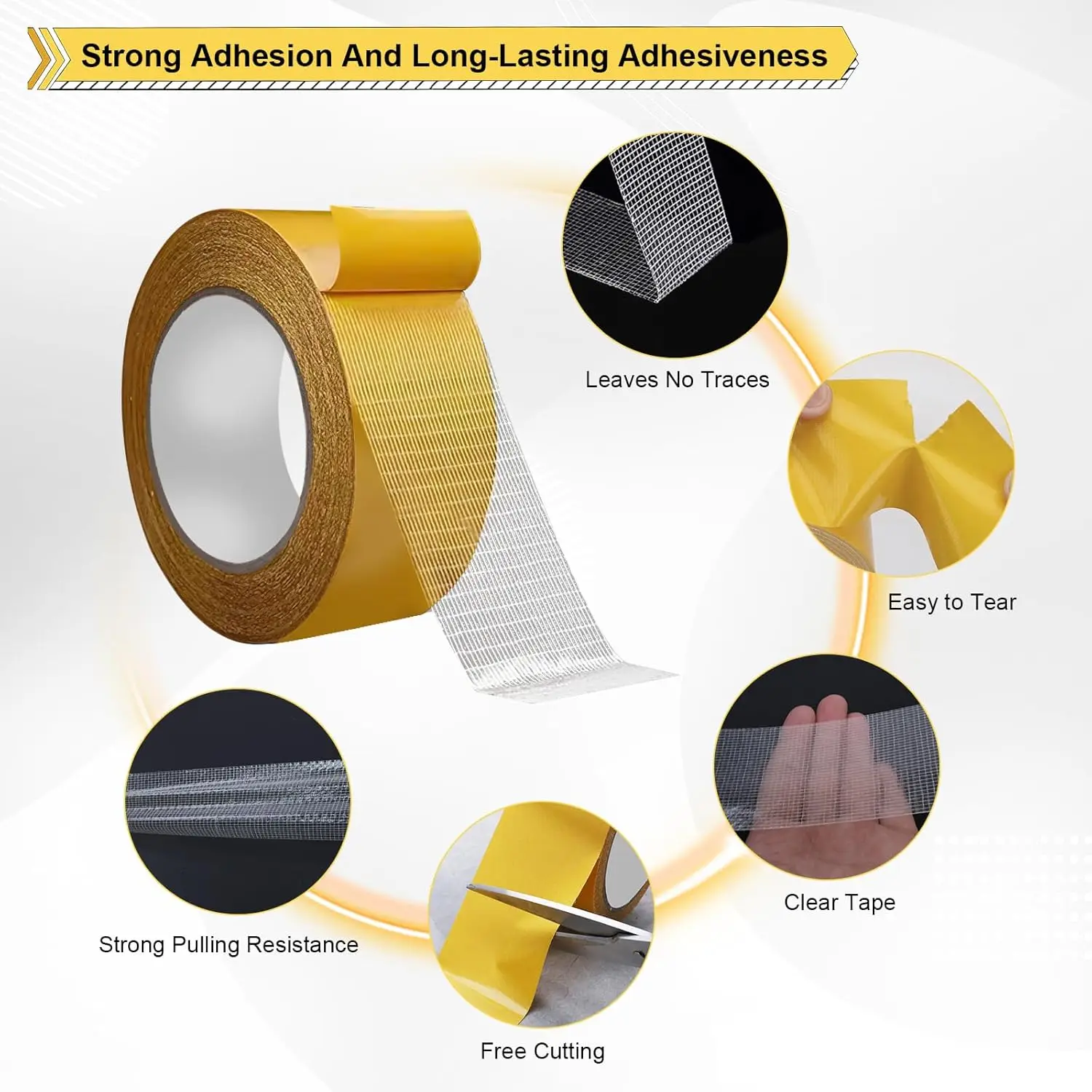 Double sided carpet tape，grid double-sided tape，suitable for regional carpets，wood，flooring，and multi-purpose anti slip tapes