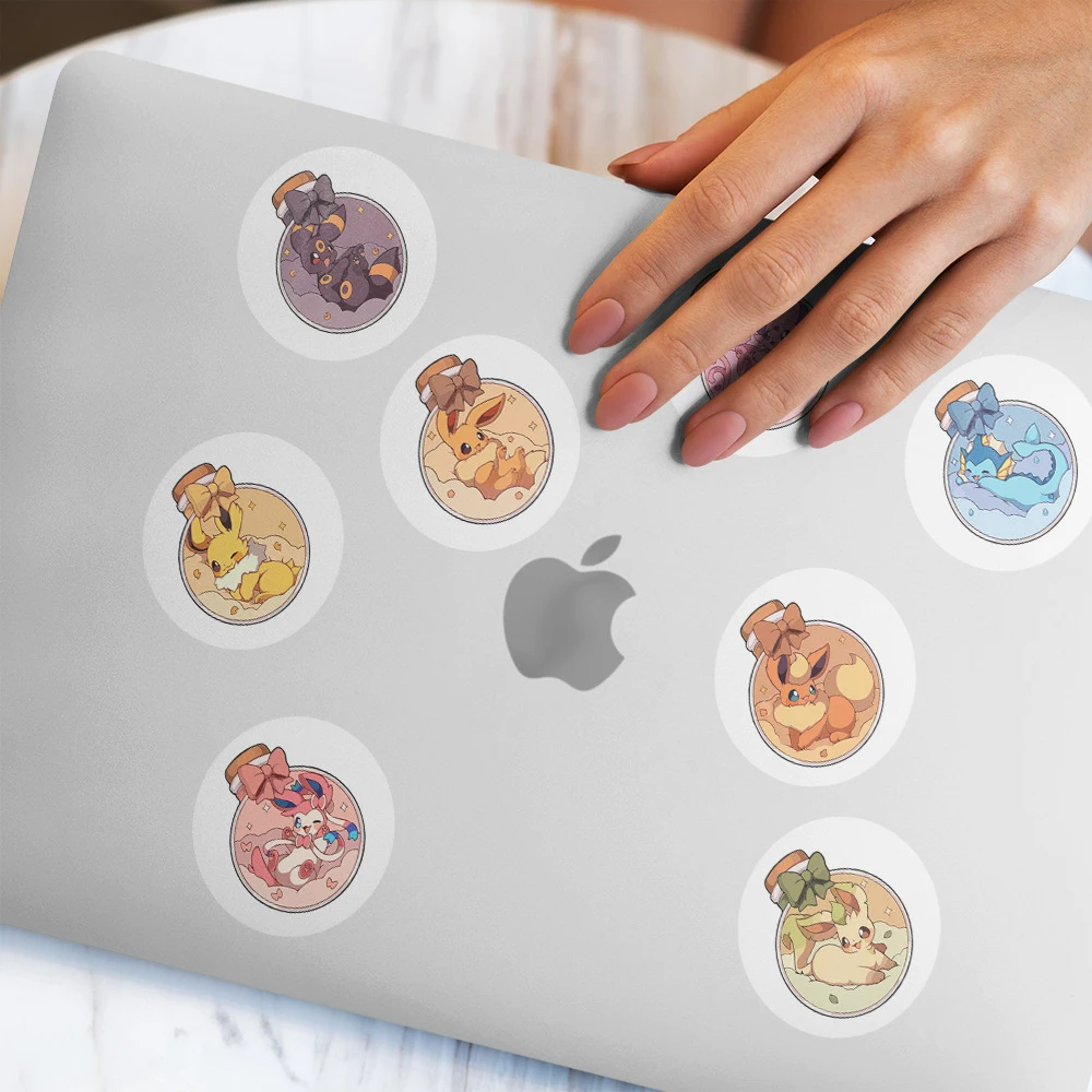 500Pcs/Roll Cartoon Eevee Pokemon Stickers Anime Diy Laptop Stickers Decoratie Stiker Roll Leraar Beloning Aanmoedigen Sticker Geschenken