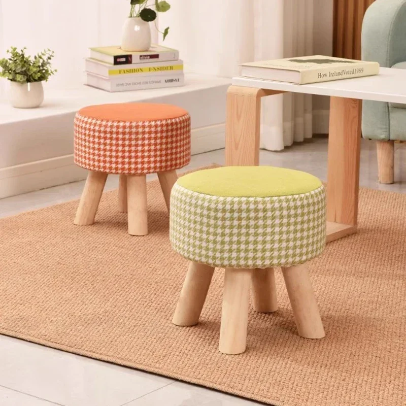 Portable Kitchen Stool Modern Minimalism Japanese Living Room Round Stool Ottoman Chair Small Reposapies Oficina Home Decor