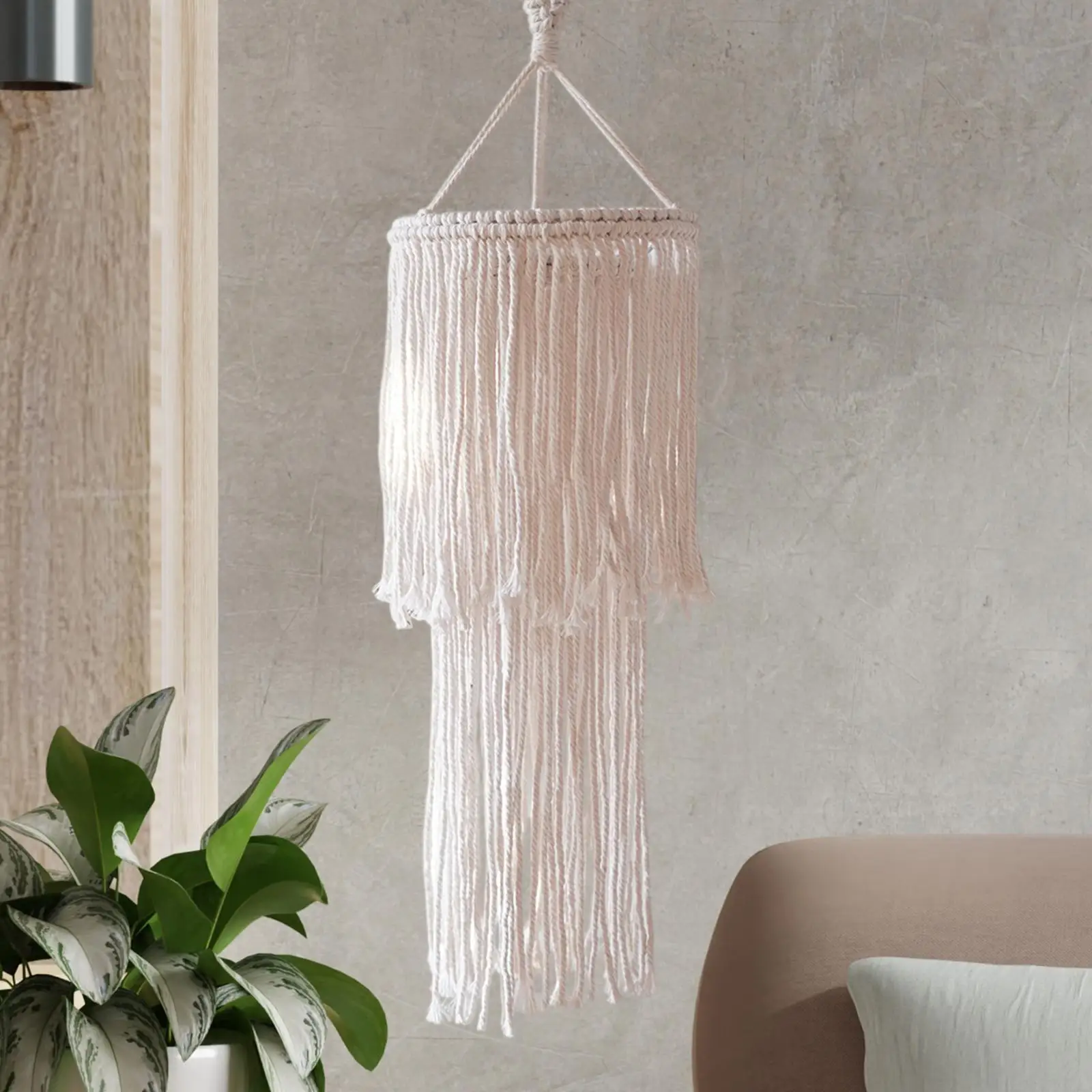 Lampade bohémien Paralume Arazzo intrecciato Soffitto Boho Lampada a sospensione sospesa Copertura per vivaio Dormitorio Angolo Ufficio Soggiorno Camera da letto