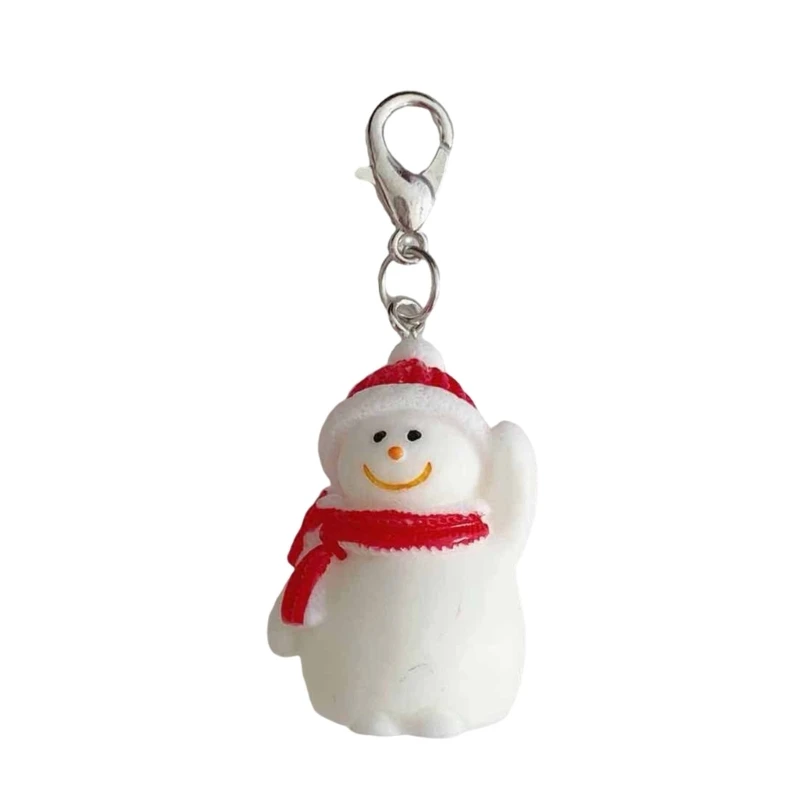 Versatile Snowman Cellphone Charm Handmade Keychain Ornament for Bags and Keys