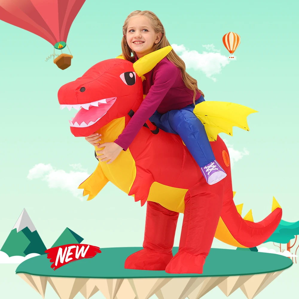 Kids Inflatable Dinosaur Costumes Anime Halloween Cosplay Costume Pterodactyl Triceratops Disfraz Purim Suit Birthday Gifts