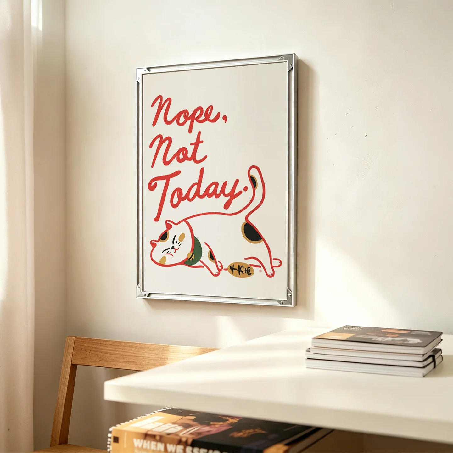 kawaii-maneki-neko-lucky-cat-wall-poster-japanese-wave-fortune-cat-canvas-print-minimalist-cartoon-art-painting-for-living-roo