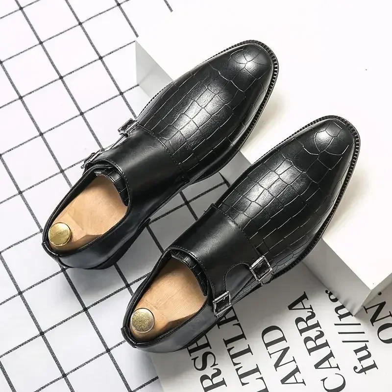 

Leather Shoes Men's Business Formal Wear Black Small Leather Shoes Men's Party Platform Suit British Casual Fashion