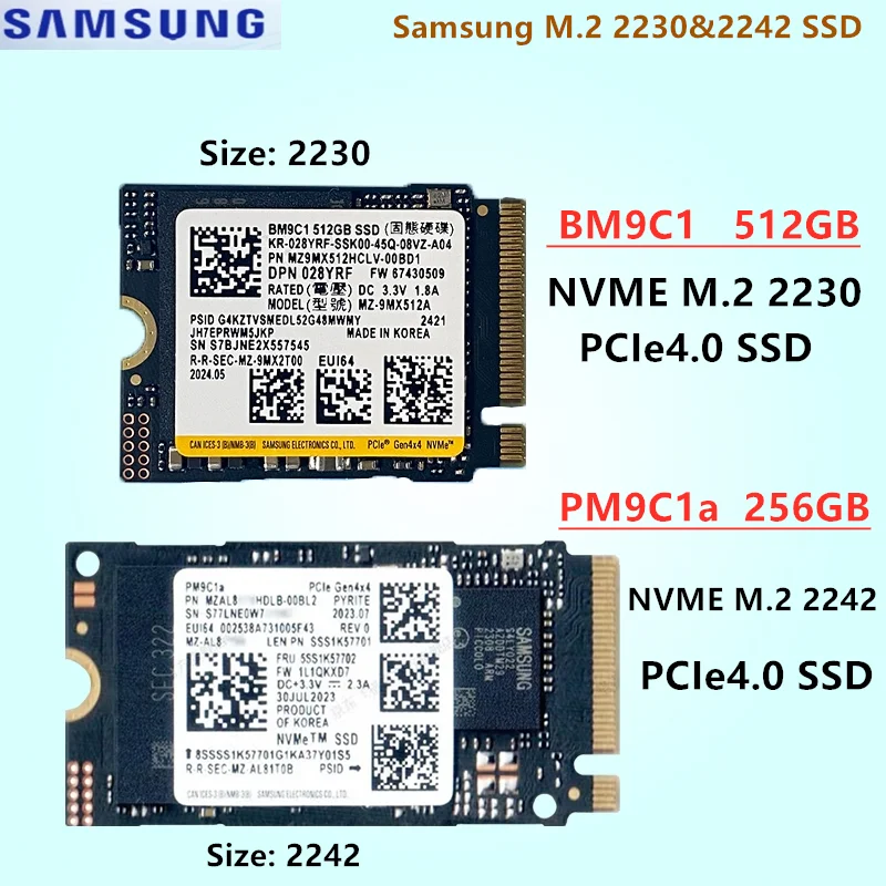 OEM Samsung NVMe M.2 2230/2242 SSD PCIe 3.0x4 & PM991a 256GB