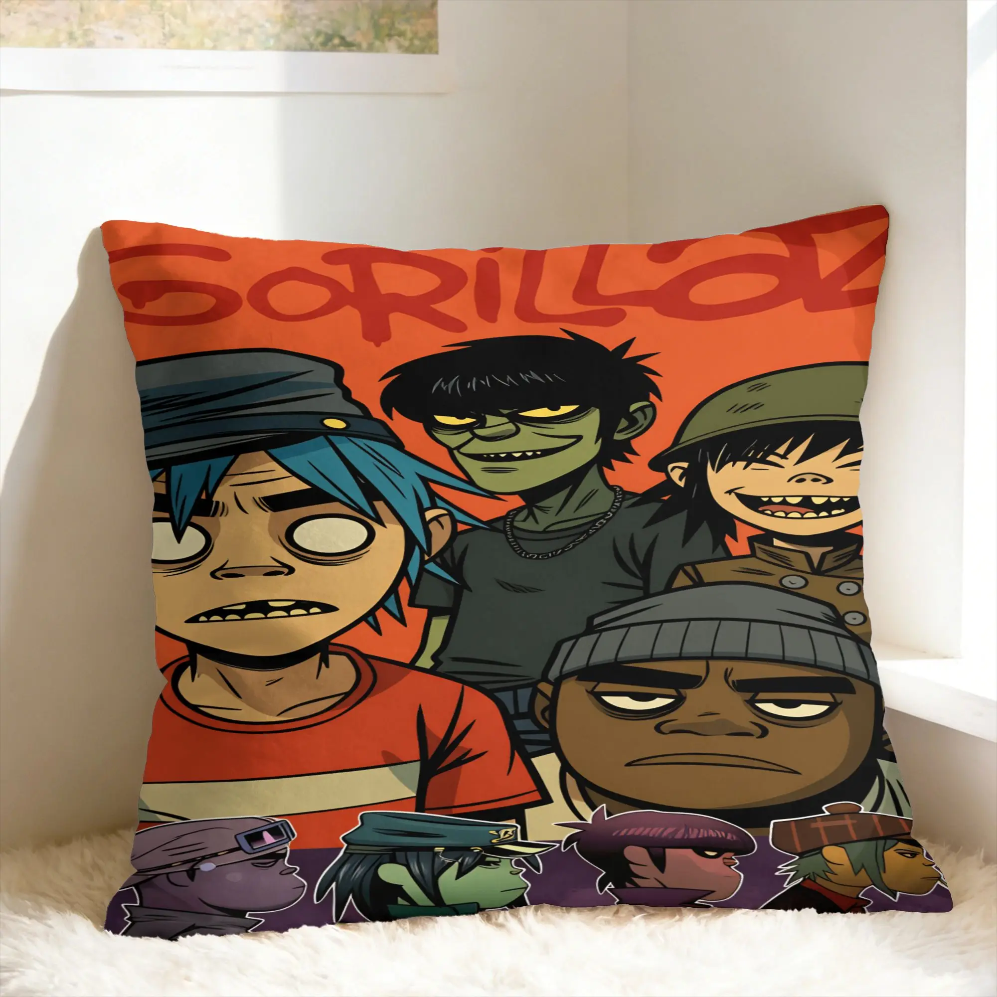 Music Bnad G-Gorillazs Pillow Case  Novelty Pillow Cover Print Pillowcases For Sofa Couch Bed Living Room