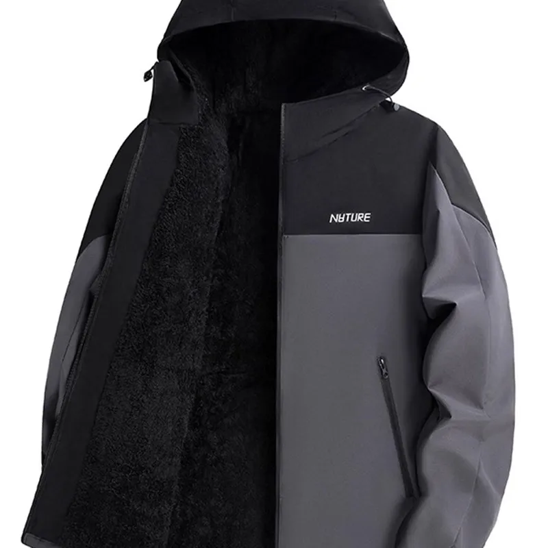 

Утепленная мужская куртка из флиса, повседневная спортивная осенне-зимняя куртка, ветрозащитная, водонепроницаемая, с капюшоном, молодежная, модная, из полиэстера, длинная