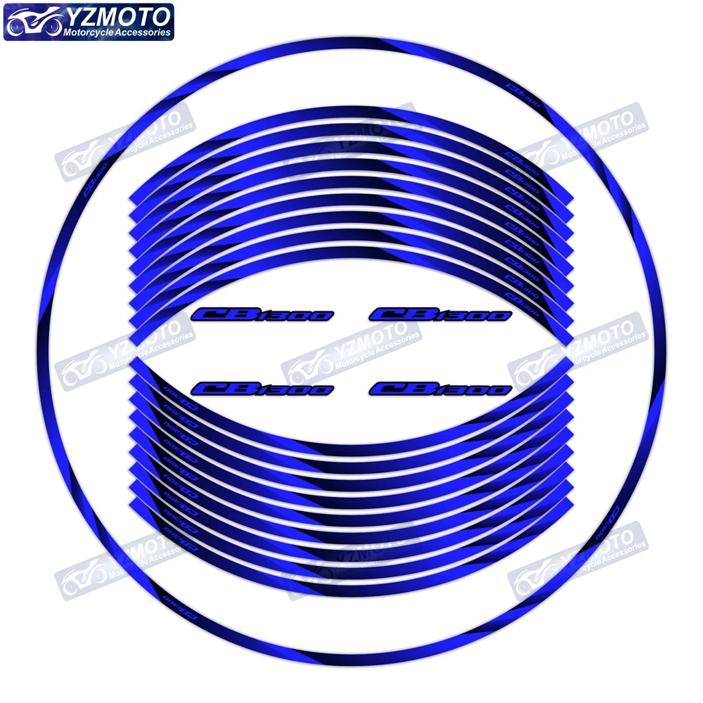 Motorcycle Reflective 17 Inch Wheel Stickers Rim Stripe Tape Hub Decal Motorbike Decorate Accessories Sticker For Honda CB1300