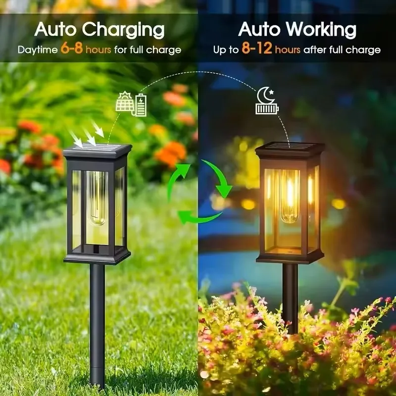 1/4 Pack Solar Outdoor Lights Waterproof Led Lawn Lamp Garden Solar Pathway Lighting for Decorative Courtyard Landscape Walkway