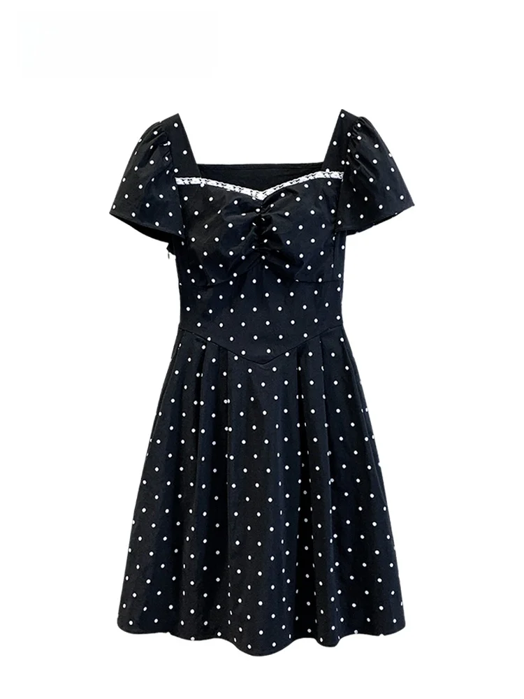 

CaraCLUB plus Size Polka Dot Short Sleeve Dress Women's Summer New Style Fashion Slimming Midi Dress Sweet Style Citywalk