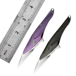 Peixe petrificado pfe10 mini faca dobrável jackknife tático ao ar livre alça de titânio m390 aço high-end ferramenta de bolso de peixe edc