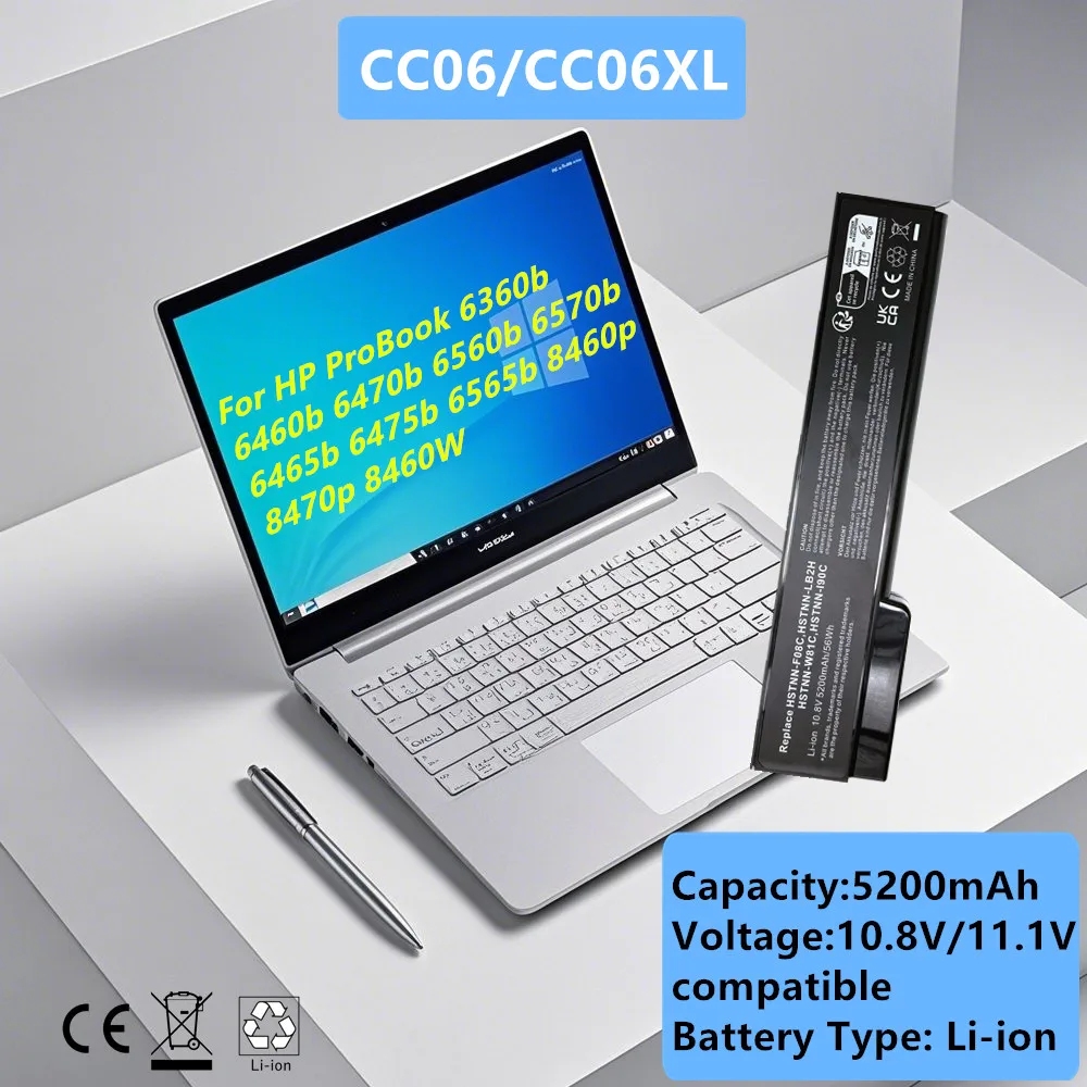 CC06 Laptop Battery For HP EliteBook 8460w 8460p 8560p 8570p For ProBook 6360b 6460b 6465b 6470b 6475b 6560b 6565b 6570b CC06XL