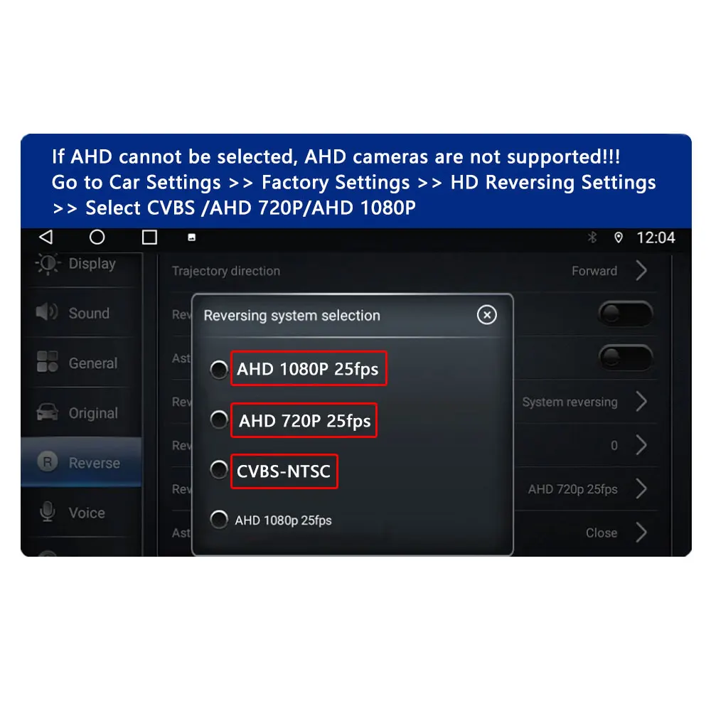 Dynamic Trajectory Reverse Car Camera 170° Fisheye Lens CCD Sensor Full Color Night Vision Auto Adjusting Parking Guidelines