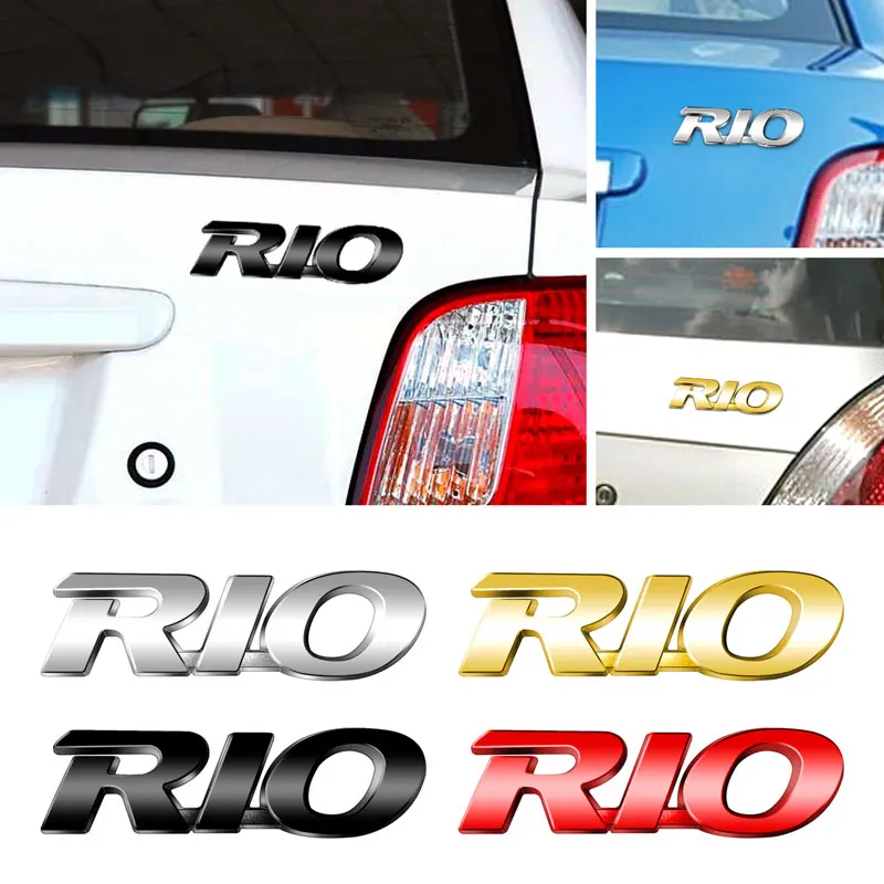 ملصق شعار حرف ريو معدني ثلاثي الأبعاد ، تصميم السيارة ، المصد الخلفي ، شعار الجذع ، K2 ، K3 ، K5 ، KX5 ، GT ، Forte ، Rio ، Optima ، Sorento #1