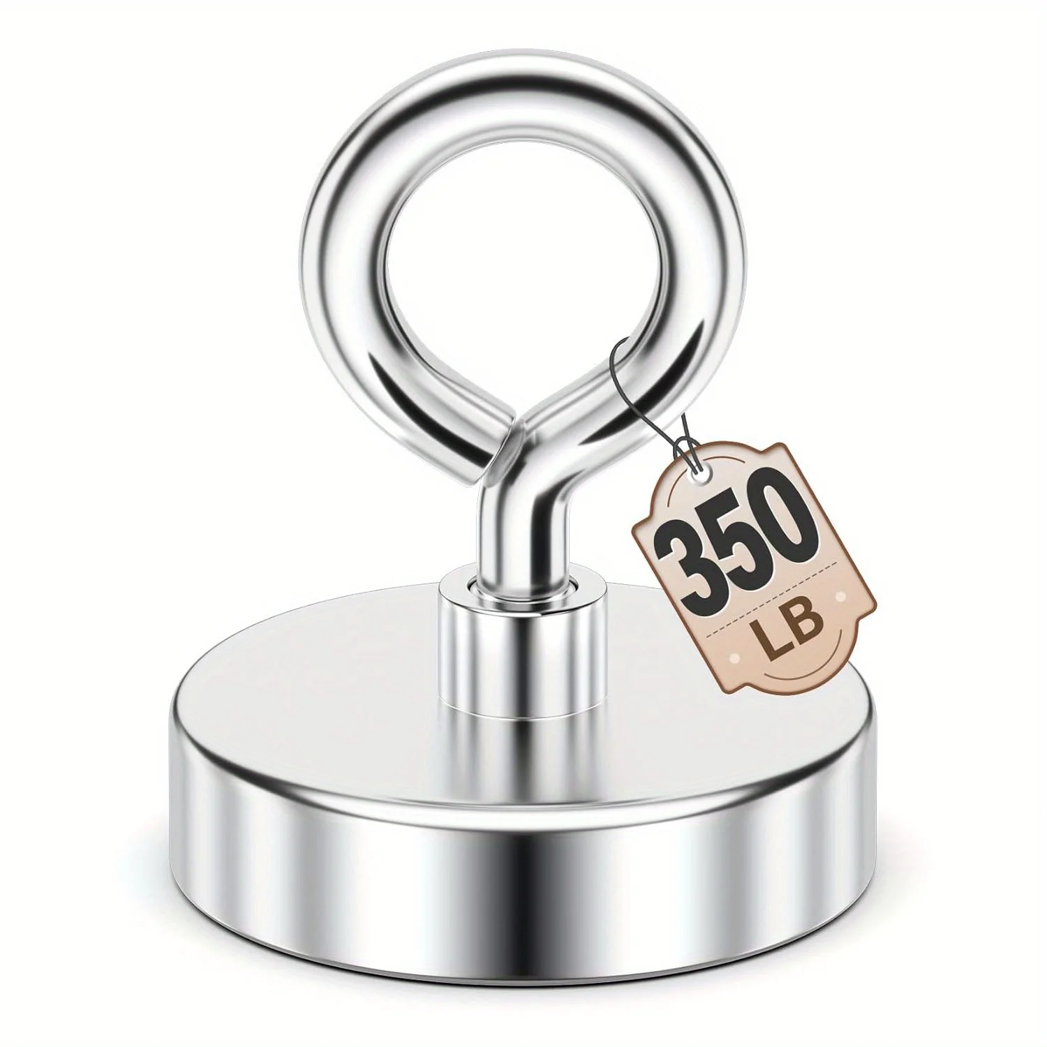 Neodymium Fishing Magnets 48mm with Lifting Eye-Bolt, for Retrieving Items in Lake, Beach, Lawn and New House