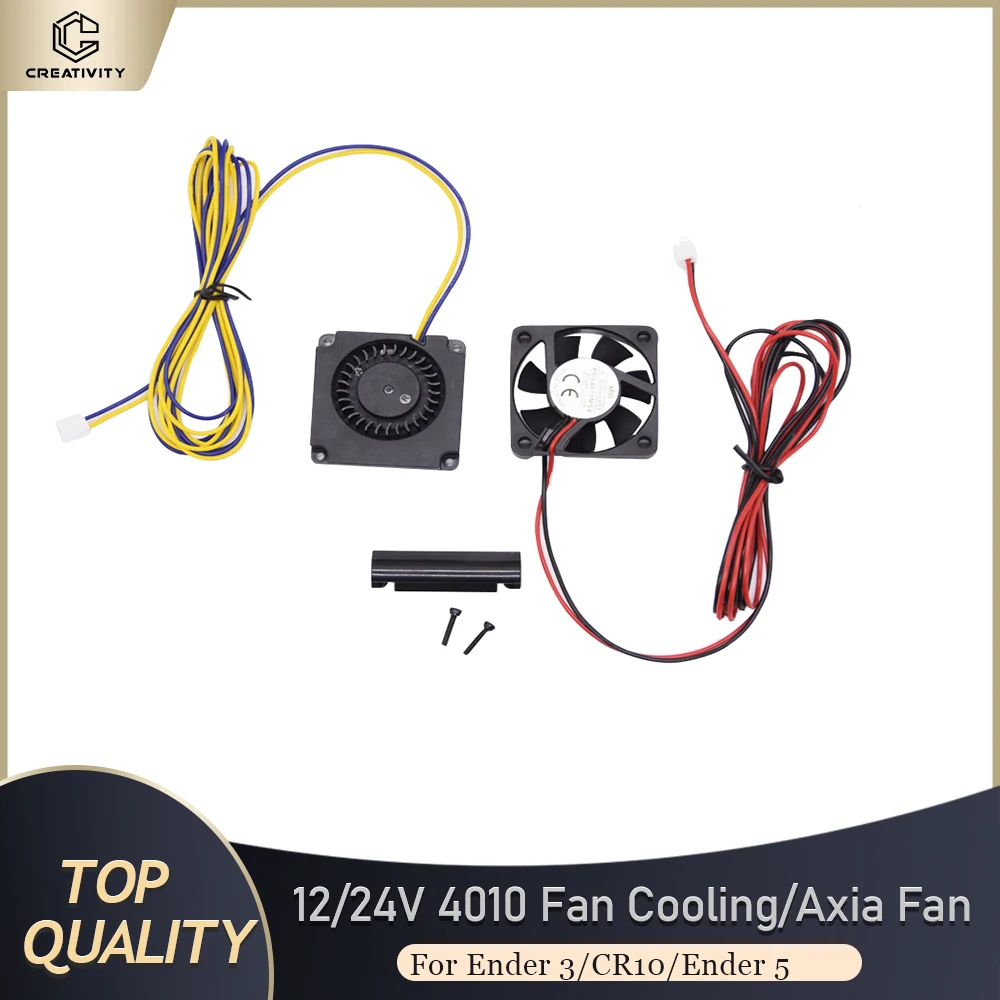 Creativity 4010 Fan Extruder Hot End Axia Fan 40x40x10MM 12/24V Cooling Fan 24V Brushless Fan for Ender3/CR10/Ender5 3D Printer