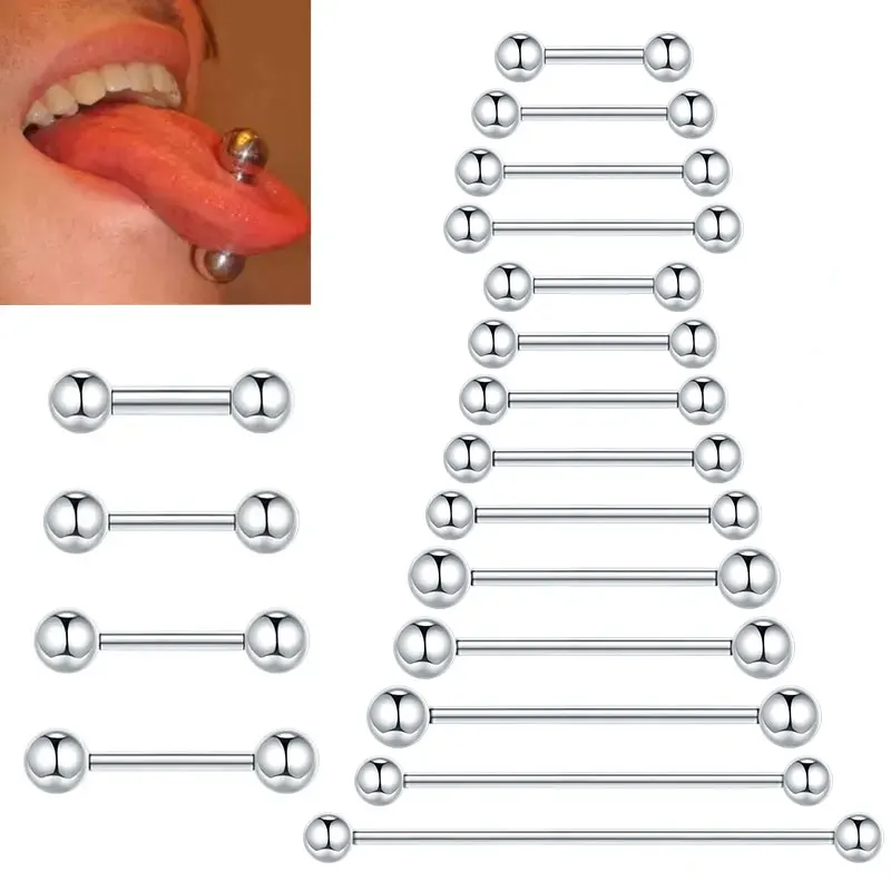 1PC Steel PIERC Labret Ear Cartilage Tragus Large Size Earring Industrial Helix Piercing Stright Barbell Tongue Nipple Jewelry