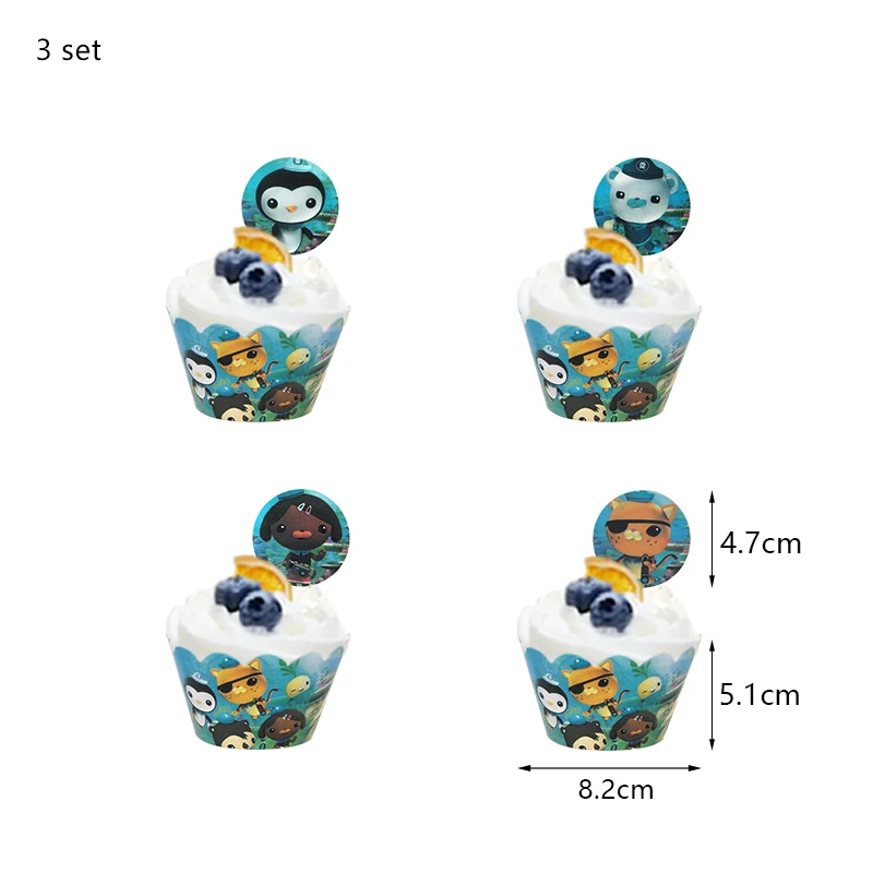 Octonauts Geburtstagsparty-Dekoration, Aluminiumfolienballon, Latex, Kinder-Eventzubehör, Einweggeschirr, Banner, Hintergrund, Geschenk