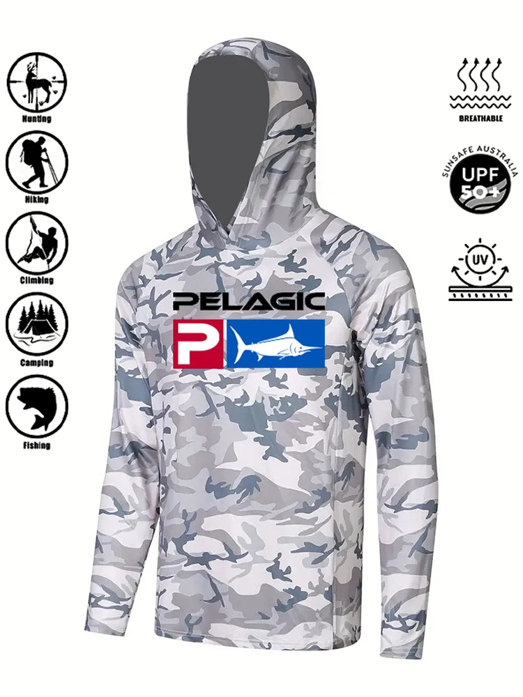 

PELAGIC Hoodie Summer Casual Suitable 2024 New Slim-fi Tcycling Sunscreen Breathable Fashion Fishing Outdoor Sports Clothes