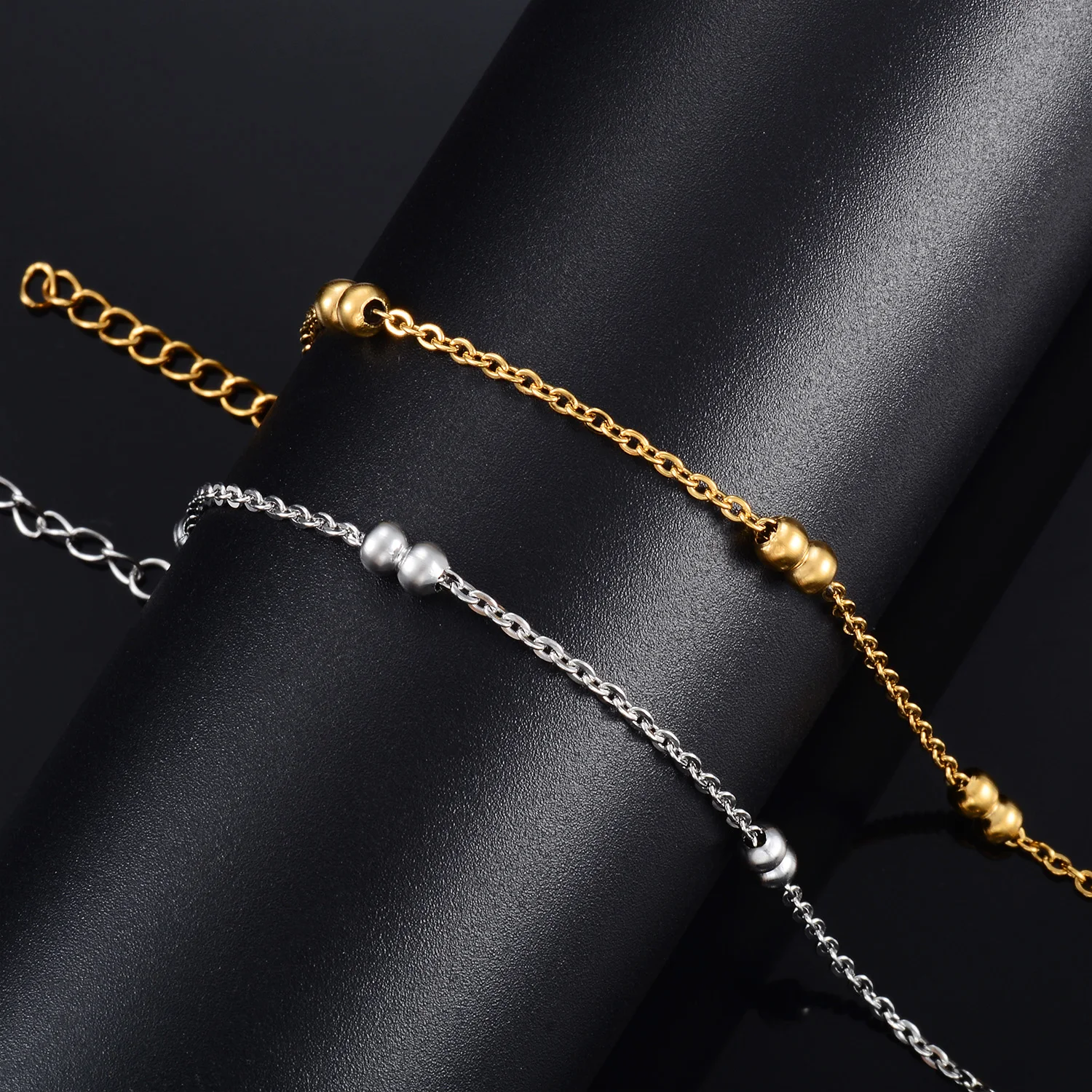 Trendige Edelstahl-Langkette mit kleinen Perlen, O-förmige dünne Ketten, Kugelglieder für DIY-Schmuck – Detail 5