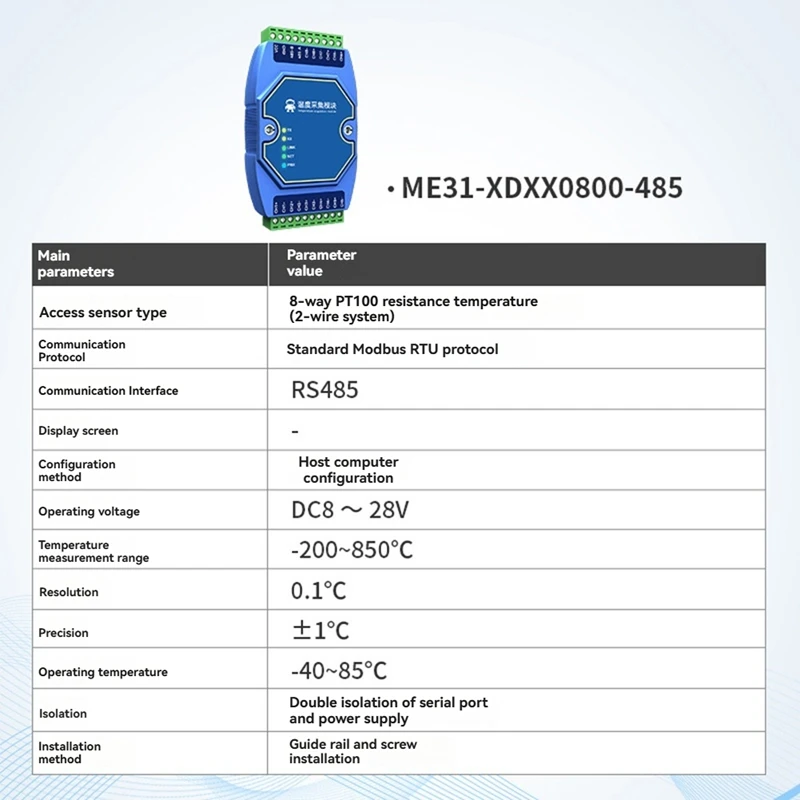 Multi-Channel Analog And Digital Acquisition Control COJXU ME31-AAAX4220 4DI+2AI+2DO RJ45 RS485 Modbus IP To RTU