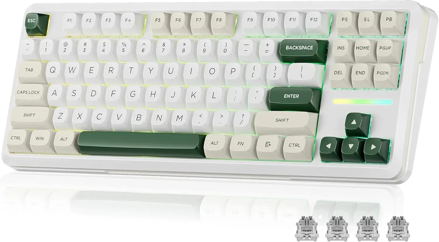 

K734W Wireless Mechanical Keyboard, 75% TKL, BT5.0/2.4G/USB-C, RGB Gasket, Hot Swappable, Pre-lubed Linear Switches