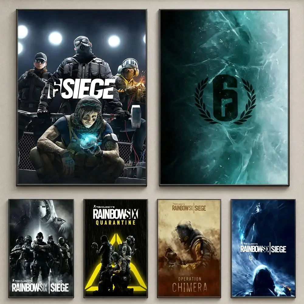 Game R-Rainbow S-Six S-Siege Poster Poster Large Unframed Wall Art Modern Minimalist Decor Print for Living Room Home