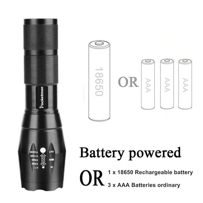 1-5 Stuks Superheldere Led Zaklampen Aluminium Legering 5 Verlichtingsmodi Zaklampen Zoombare Zaklamp Waterdichte Zaklamp