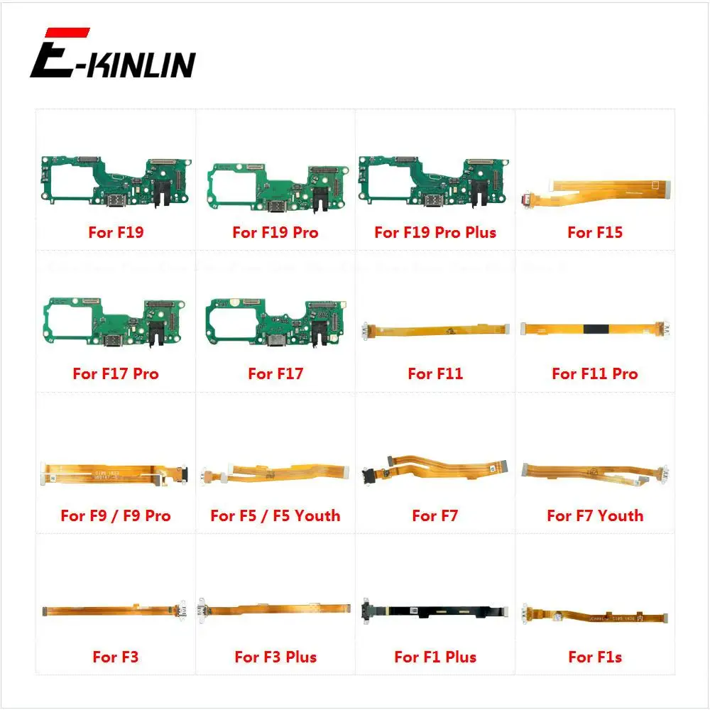 USB Charger Connector Board Dock Port Charging Jack Flex Cable For OPPO F19 F17 F15 F11 F9 F7 F5 Youth F3 F1 F1s Pro Plus Parts