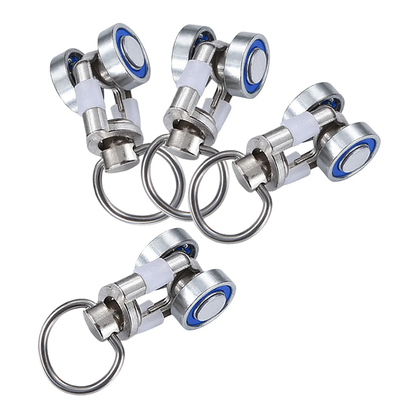 4Pcs Curtain Track Carrier Rollers Metal Bearing Flexible Heavy Duty for Bay Window Ceiling Track Curtain Accessories