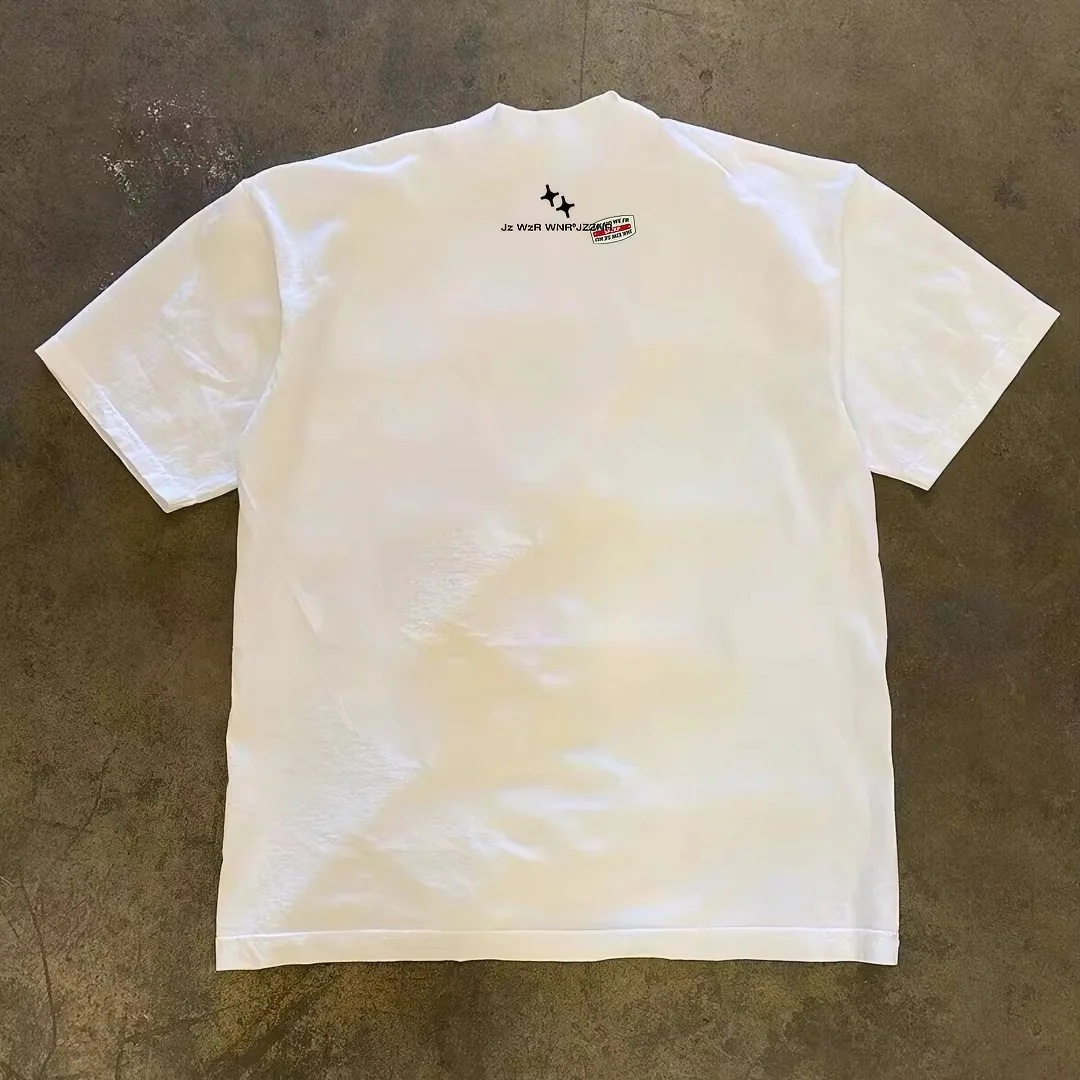 Pure Cotton Short Sleeve T-Shirt Unisex Loose Fit Breathable Comfortable American Retro Style for Couples Men Women