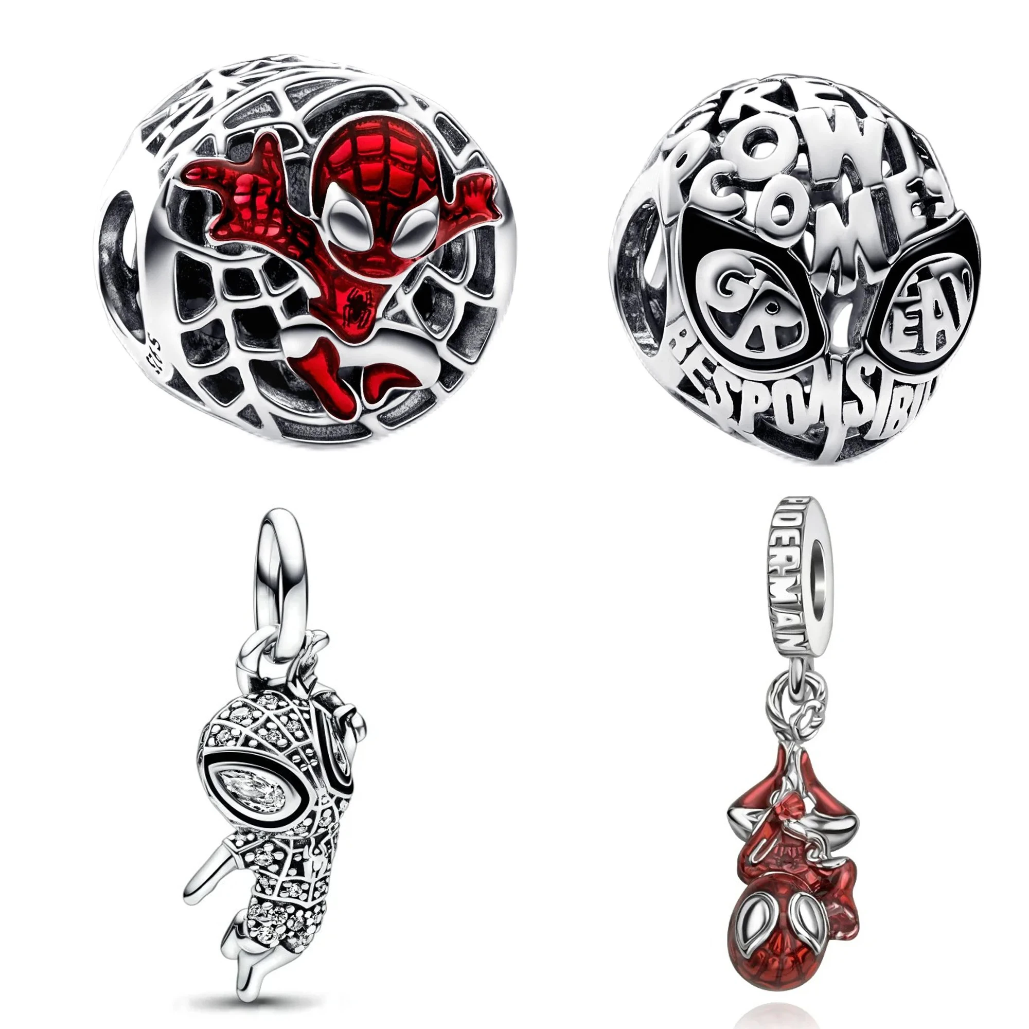 HOT Spider-Man alloy Charms Pendants Beads Fit 3mm Original Necklace Bracelet DIY Women's Birthday Party Fine Birthday Gifts