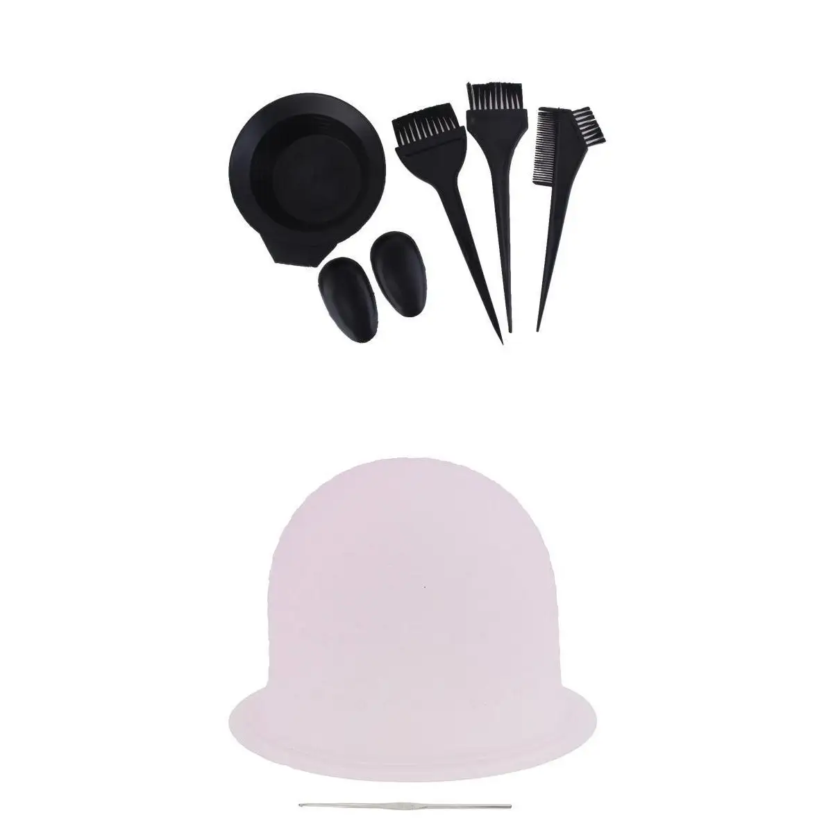 Hair Coloring Highlighting Cap Dye Suit Set with Tint Bowl Kit for Salon Hair Treatment and Styling
